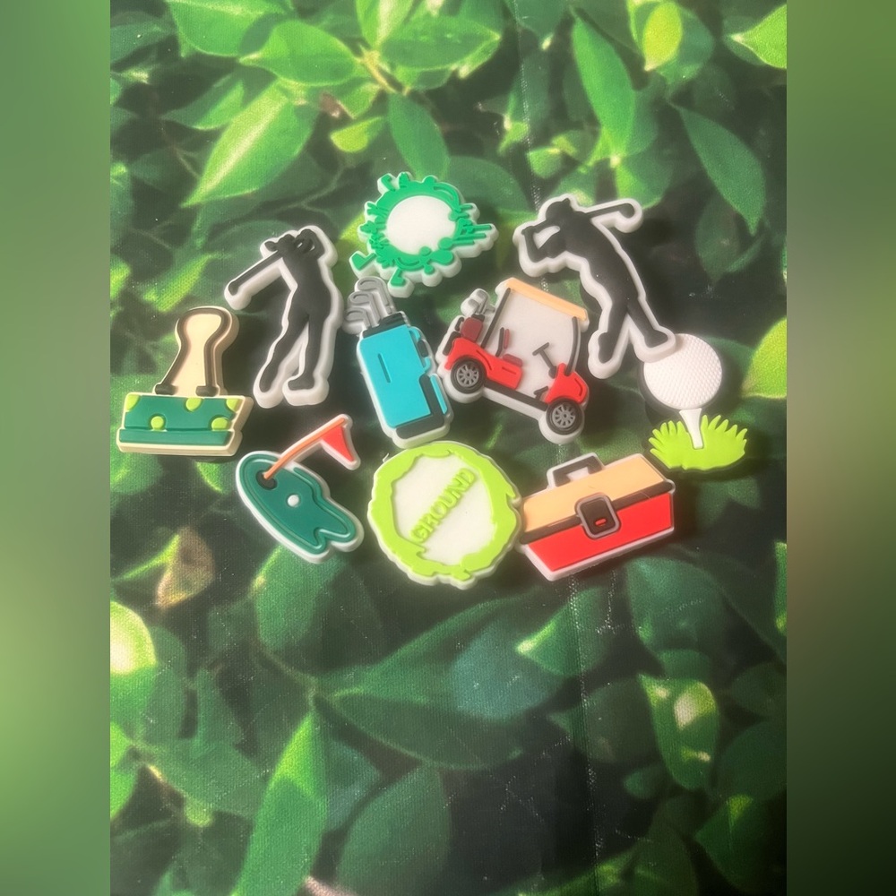 10 Golf Croc Charms Jibbit Shoe Charm